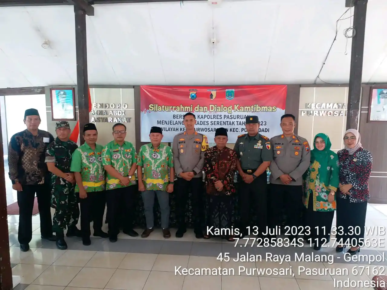 Jelang Pilkades Serentak 2023,Kapolres Pasuruan Gelar Silaturahmi Dan Dialag Kamtibmas