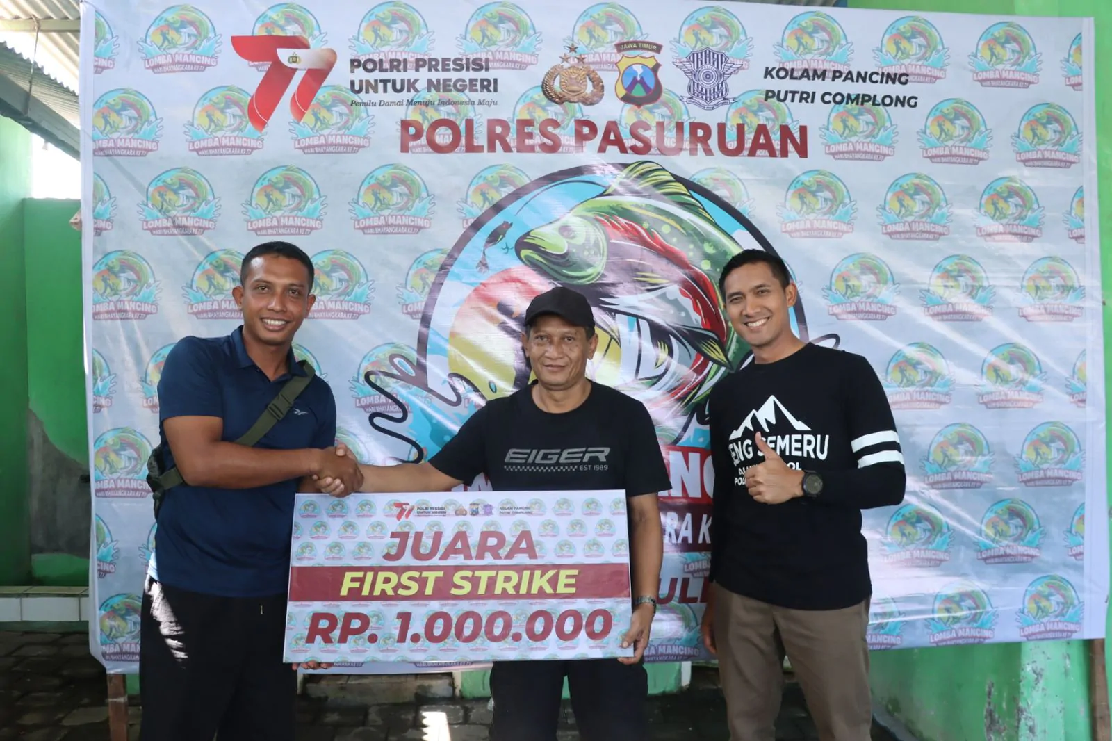 Meriahkan Peringatan Hari Bhayangkara Ke-77 Tahun 2023,Kapolres Pasuruan Menggelar Lomba Mancing