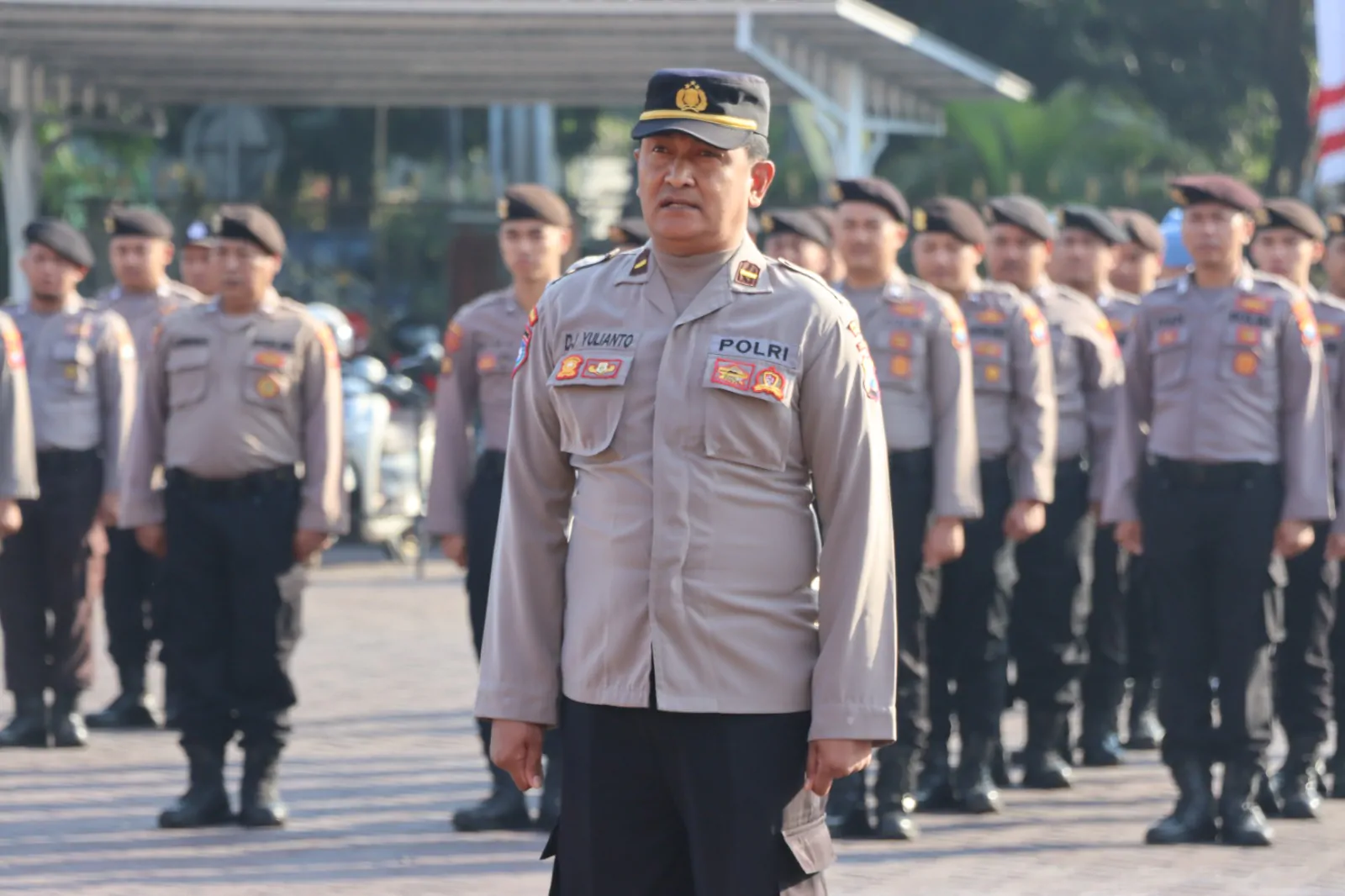 Kapolres Pasuruan Pimpin Apel Pengecekan Personil Dalmas Polres Pasuruan