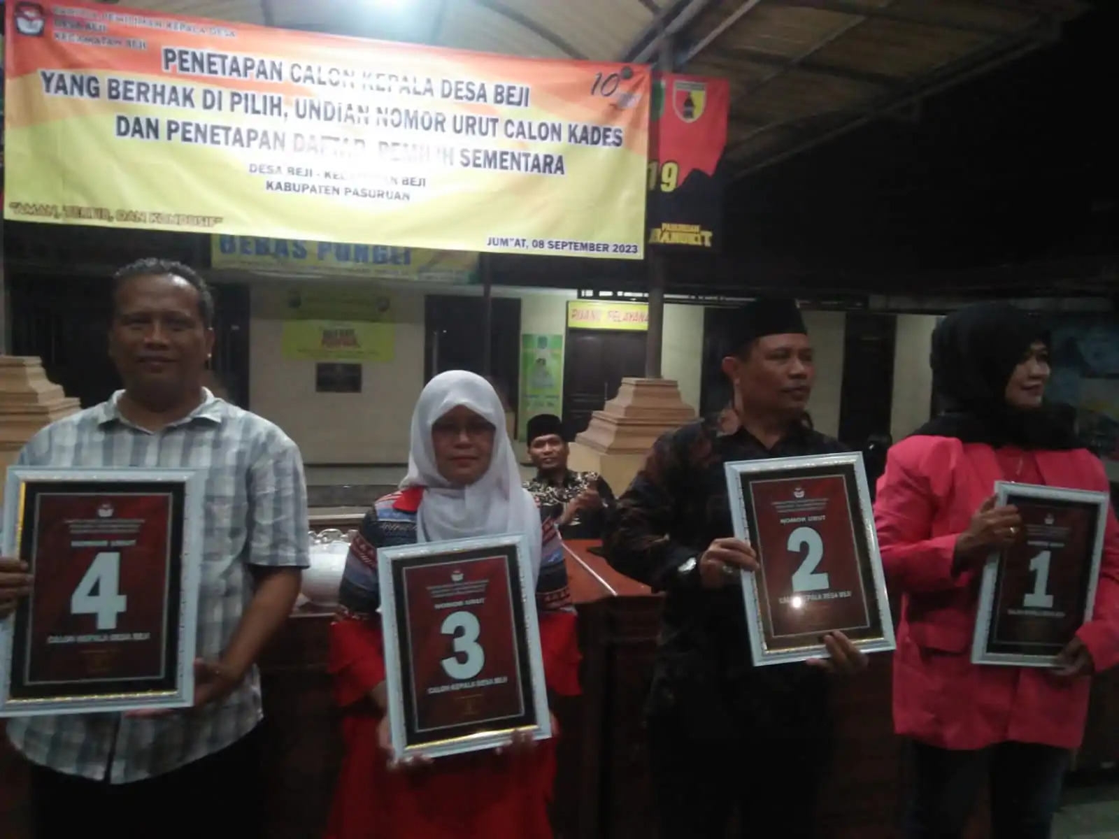 Penetapan Dan Pengundian No Urut Calon Kepala Desa Beji Tahun 2023