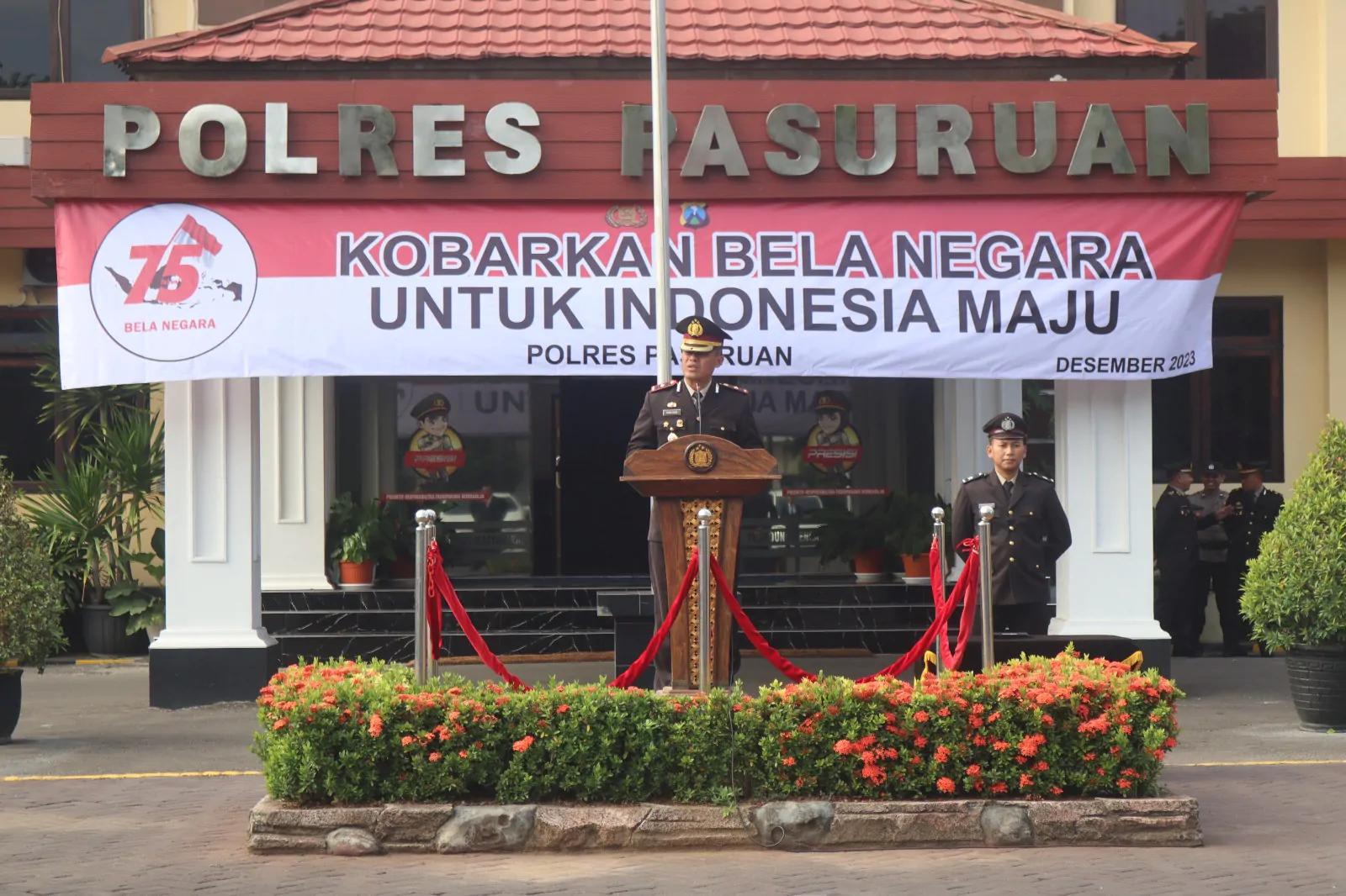 Wujud Cinta NKRI, Polres Pasuruan Melaksanakan Upacara Peringatan Bela Negara Ke-75 Tahun 2023