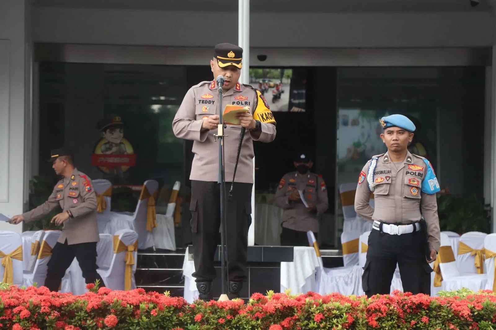 Kapolres Pasuruan Pimpin Apel Kesiapan Pengamanan Malam Takbir Idul Fitri 1445 H/2024 M