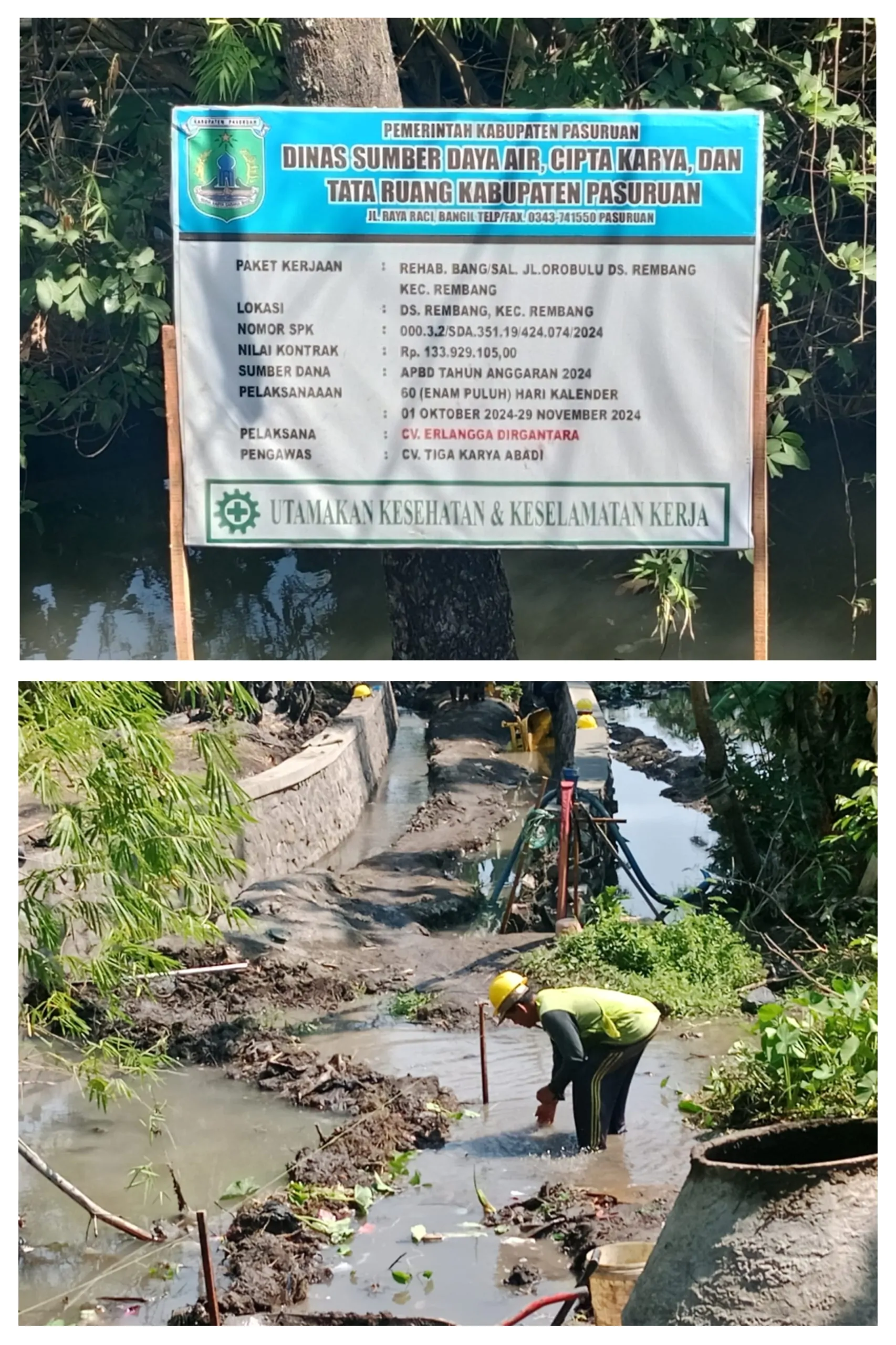 Dinas SDA dan Cipta Karya Kabupaten Pasuruan Rehab Bangsal di Dusun Orobulu Kecamatan Rembang
