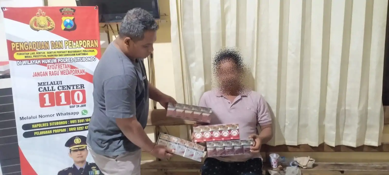 Polres Situbondo Berhasil Amankan Ratusan Slop Rokok Tanpa Pita Cukai