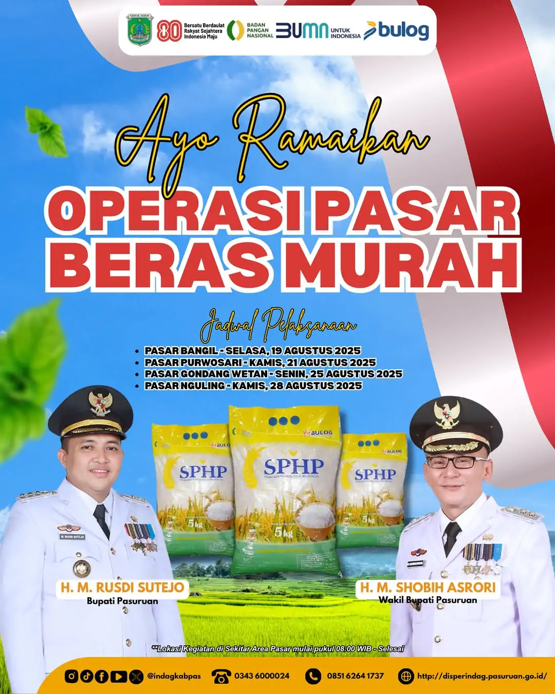 Operasi Pasar Beras Murah di Kabupaten Pasuruan, Warga Diharapkan Antusias Ikut Meramaikan