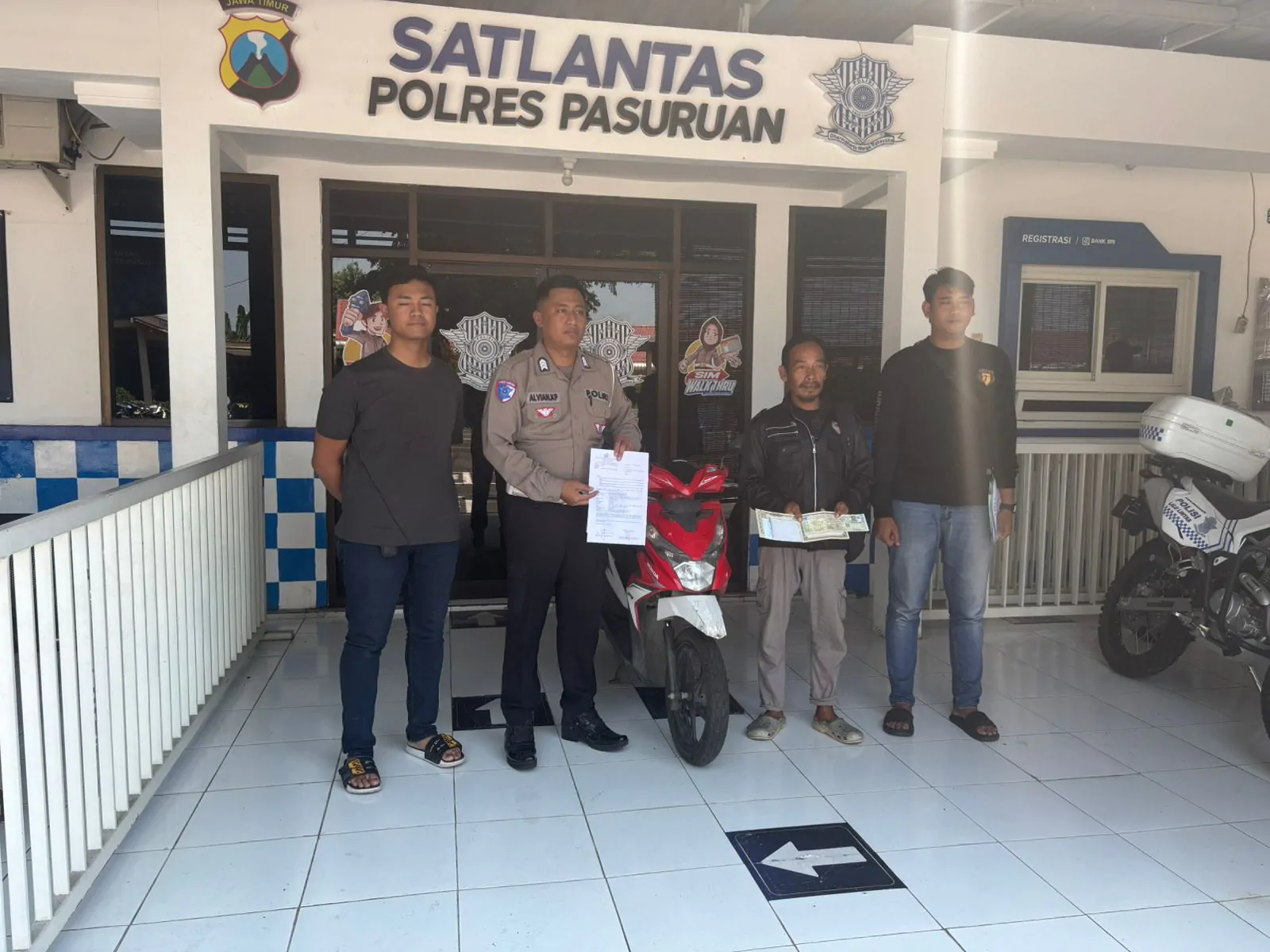 Motor Hilang 7 Bulan di Jombang, Kembali ke Tangan Pemilik Saat Operasi Lalu Lintas Polres Pasuruan