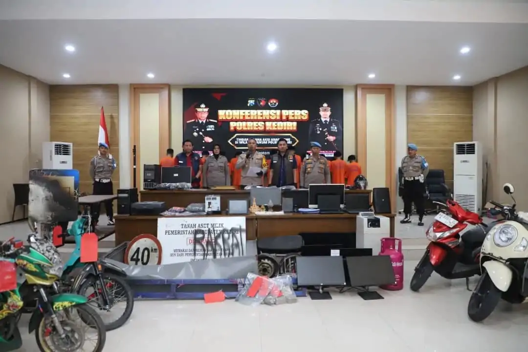Polres Kediri Tetapkan 28 Tersangka Pengrusakan dan Penjarahan Saat Demo 14 Diantaranya Anak Dibawah Umur