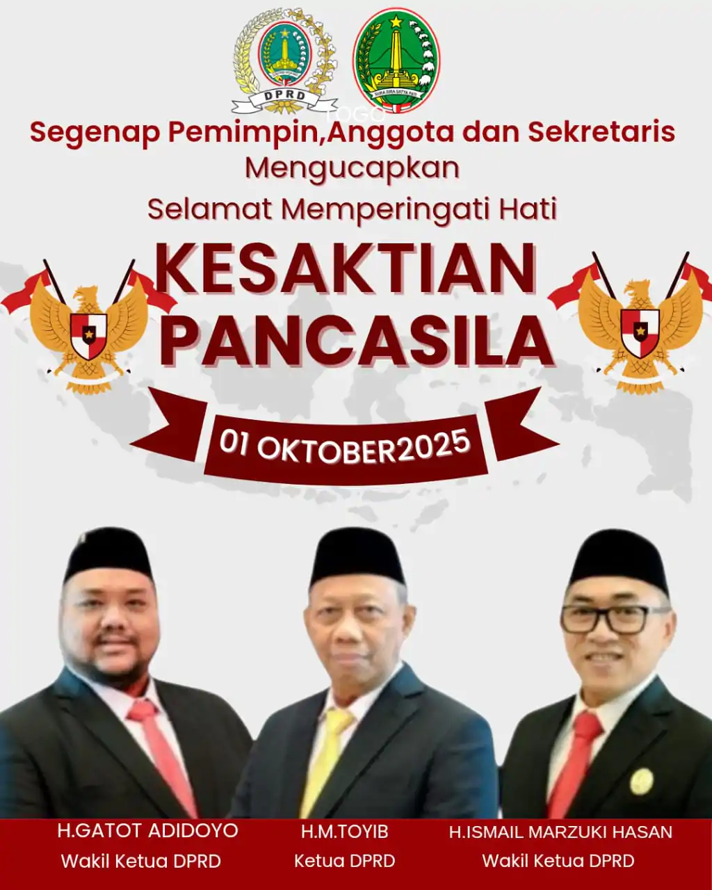 DPRD Kota Pasuruan Mengucapkan Selamat Hari Kesaktian Pancasila 1 Oktober 2025
