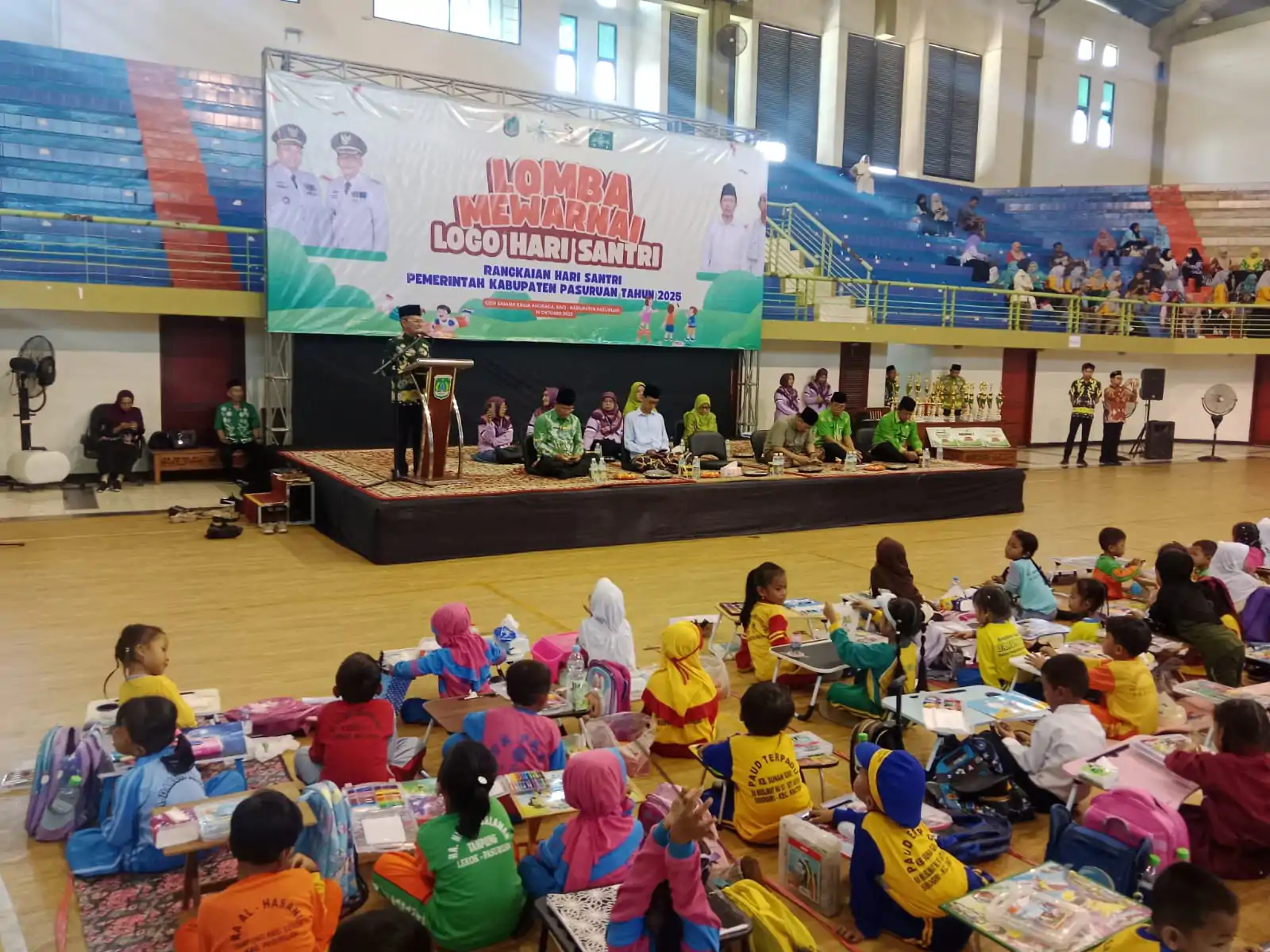 Lomba Mewarnai Logo Hari Santri 2025 di Pasuruan, Meriah dan Penuh Makna