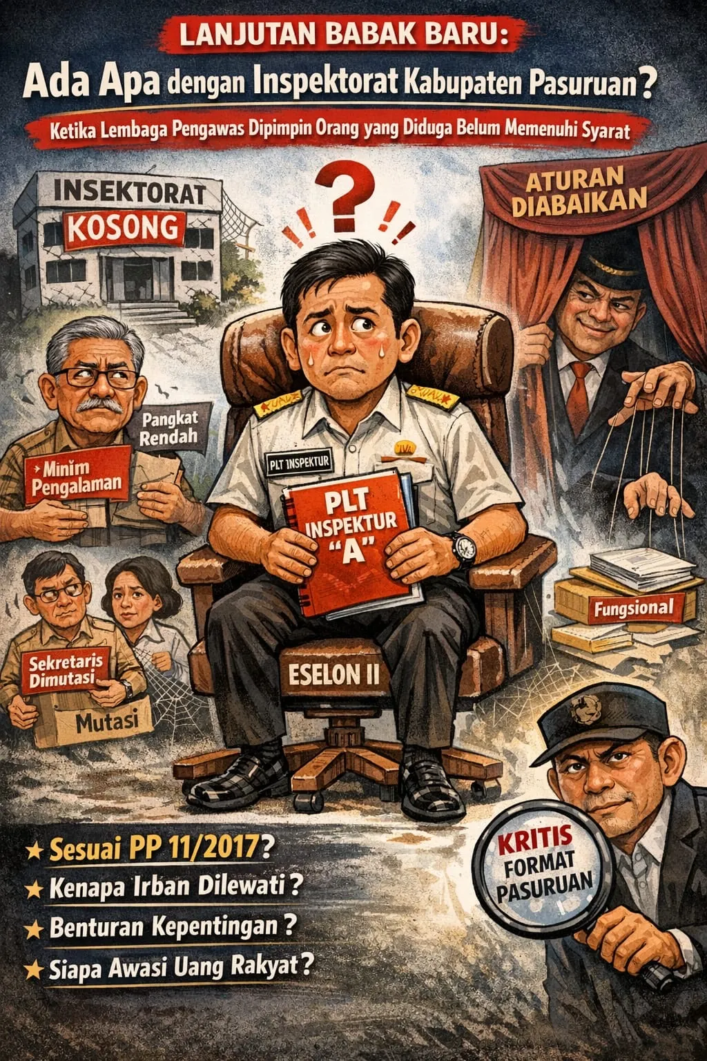 Babak Baru Polemik Inspektorat Pasuruan: Penunjukan PLT Dipertanyakan, Aturan Diduga Dikesampingkan