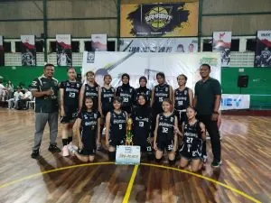 Tim bola basket bersama pelatih